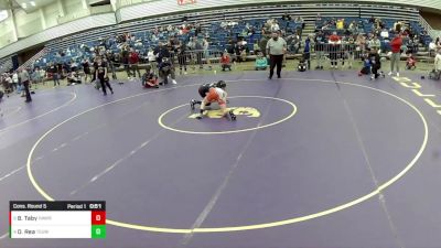 14U Boys - 100 lbs Cons. Round 5 - Diego Rea, Toss Em Up Wrestling Academy vs Braidyn Taby, Rampage Wrestling