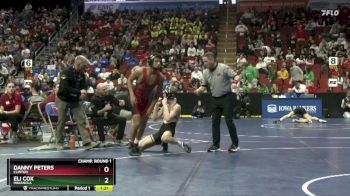 3A-138 lbs Champ. Round 1 - Danny Peters, Clinton vs Eli Cox, Indianola