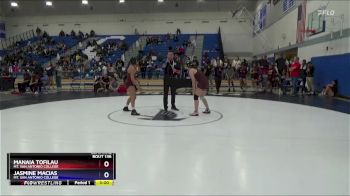 138 lbs Semifinal - Jasmine Macias, Mt. San Antonio College vs Manaia Tofilau, Mt. San Antonio College