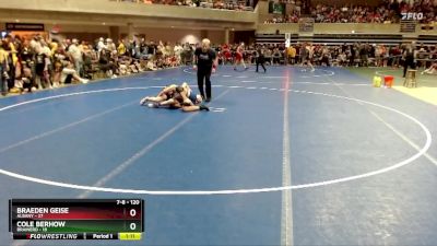 120 lbs Cons. Semi - Braeden Geise, Albany vs Cole Berhow, Brainerd