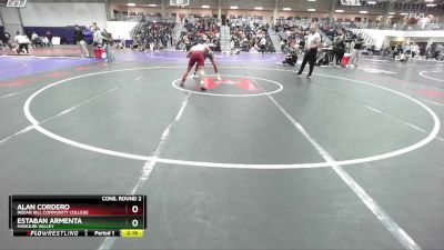 141 lbs Cons. Round 2 - Estaban Armenta, Missouri Valley vs Alan Cordero, Indian Hill Community College