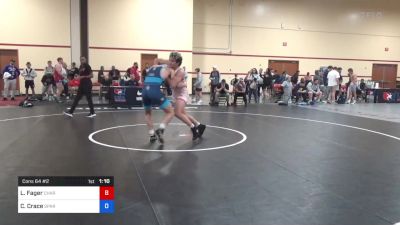 86 kg Cons 64 #2 - Leimana Fager, Charger Wrestling Club vs Carson Crace, Spartan Combat Rtc/ Tmwc