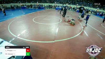 46 lbs Round Of 16 - Lennon Phipps, Hilldale Youth Wrestling Club vs Maxwell Carson, Texas Takedown Academy