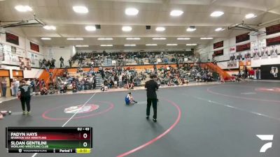 49 lbs Quarterfinal - Padyn Hays, Riverton USA Wrestling vs Sloan Gentilini, Worland Wrestling Club