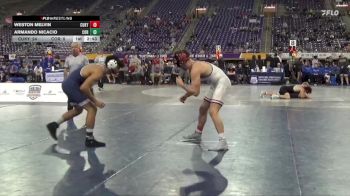 174 lbs 2nd Wrestleback (16 Team) - Armando Nicacio, Corban University vs Weston Melvin, Cumberlands (Ky.)