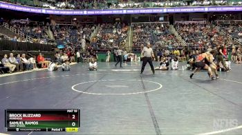 2A 165 lbs Quarterfinal - Brock Blizzard, Morehead vs Samuel Ramos, West Stokes