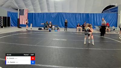 45-55 lbs Round 3 - Elouise Zwick, Donahue Wrestling Academy vs Audrey Zwick, Donahue Wrestling Academy