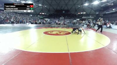 Girls 1B/2B/1A 115 Cons. Round 2 - Lilly Snead, Kalama (Girls) vs Karalyn Cook, Mount Baker (Girls)