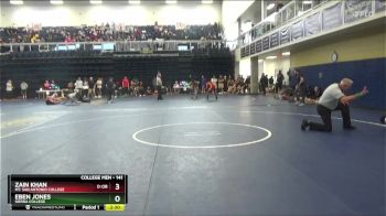 141 lbs Cons. Round 4 - Zain Khan, Mt. San Antonio College vs Eben Jones, Sierra College