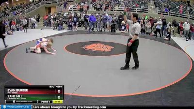 102 lbs Quarterfinal - Zane Hill, Caveman Mat CLub vs Evan Burbee, Mat Sense