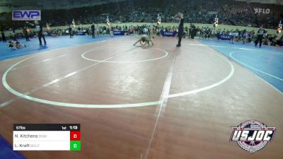 57 lbs Quarterfinal - Nyla Kitchens, Deadshot vs Lakely Kraft, Bridge Creek Youth Wrestling