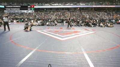 7A 165 lbs 1st Place Match - Ryan Thompson, Cardinal Gibbons vs Carson Worrick, Davie