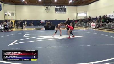 116 lbs Champ. Round 1 - Ajenea Castaneda, Simpson University (CA) vs Kaylee Annis, Southern Oregon University