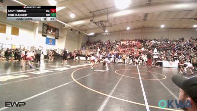 88 lbs Consolation - Kacy Purmal, Tiger Trained Wrestling vs Reid Claggett, Bristow Elementary Wrestling Club