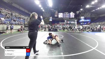 122 lbs Cons 16 #2 - Samiyah Rahming, Pennsylvania vs Ava Strayer, Indiana