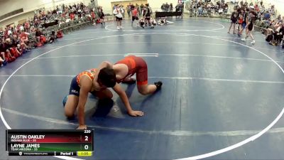 220 lbs Semis & 1st Wrestleback (8 Team) - Layne James, Team Arizona vs Austin Oakley, Indiana Blue