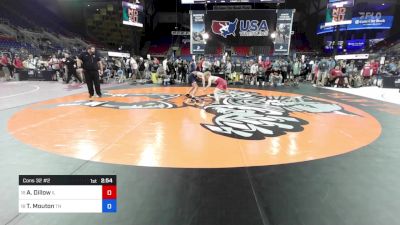 100 lbs Cons 32 #2 - Aedan Dillow, IL vs Triston Mouton, TN