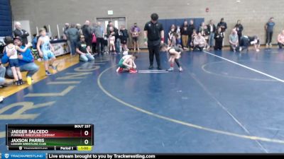 67 lbs Cons. Semi - Jaxson Parris, Logger Wrestling Club vs Jaeger Salcedo, Punisher Wrestling Company