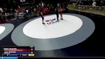126 lbs Cons. Round 2 - Noah Aguiling, Swamp Monsters Wrestling Club vs Jake Simmons, California
