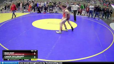 97 lbs Cons. Round 4 - Carson Wullbrandt, Thurston Middle Wrestling vs Dean Kost, Milwaukie Youth Wrestling Club