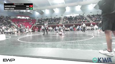 73 lbs Consi Of 4 - Kayson Cook, Verdigris Youth Wrestling vs Henry Cole, Lincoln Christian