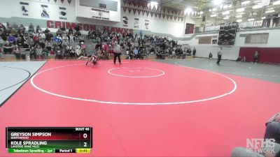 80 lbs Quarterfinal - Kole Spradling, Lakeside (Nine Mile) vs Greyson Simpson, Northwood