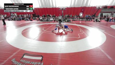 14U Boys - 115 lbs 3rd Place Match - Brayden Auten, Wrightstown Wrestling Club vs Jack Kaczrowski, Wisconsin