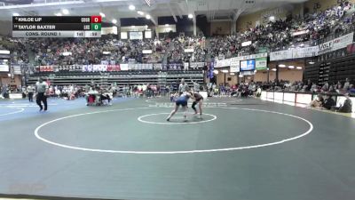 115 lbs Cons. Round 1 - Taylor Baxter, Lyons HS vs Khloe Lif, Council Grove HS