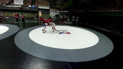 132 lbs Cons. Quarters - Jethro Holiday, Rough House Wrestling vs Tyler Vanbebber, Temecula Valley High School Wrestling