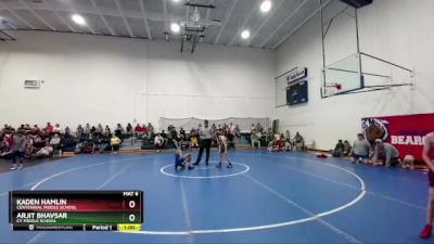 79-80 lbs Round 3 - Arjit Bhavsar, CY Middle School vs Kaden Hamlin, Centennial Middle School