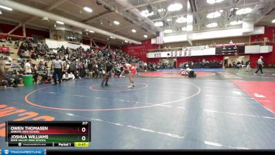 217 lbs Cons. Round 2 - Owen Thomasen, Arroyo High School vs Joshua Williams, Deer Valley High School