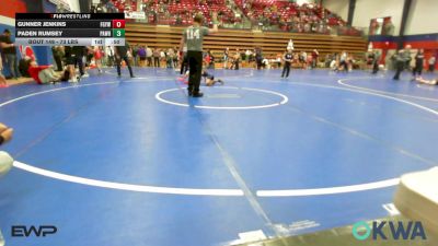 73 lbs Consolation - Gunner Jenkins, Fort Gibson Youth Wrestling vs Paden Rumsey, Pawhuska Elks Takedown