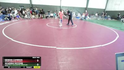 100 lbs Round 3 - Genesis Cambron, Ascend Wrestling Academy vs McKenna McComb, Southwest Washington Wrestling Club