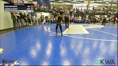 55 lbs Consi Of 16 #2 - John MacMunn, Perry Wrestling Academy vs Legend Ramsey, Midwest City Bombers Youth Wrestling Club