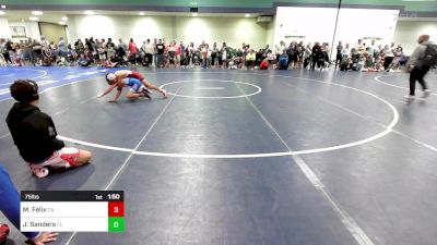 75 lbs Round Of 32 - Masten Felix, CA vs Jaxon Sanders, FL