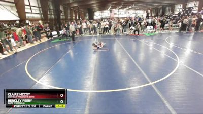 57 lbs Cons. Round 1 - Berkley Peery, Elite Wrestling vs Claire McCoy, Charger Wrestling Club