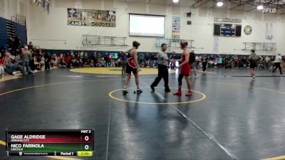 132 lbs Semifinal - Nico Farinola, Lincoln vs Gage Aldridge, Oregon City