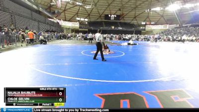 100 lbs Champ. Round 1 - Najalia Baublits, Team Aggression Wrestling Club vs Chloe Gelvin, Twin City Wrestling Club