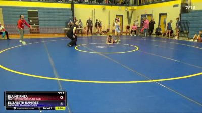 106 lbs Round 3 - Elaine Rhea, Team Haysville Wrestling Club vs Elizabeth Ramirez, Dodge City Training Center