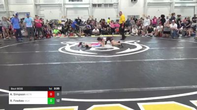 62 lbs Pools - Annaliese Simpson, Metro All-Stars vs Rilynn Fowkes, Valkyrie Girls WC