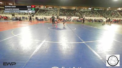 128 lbs Consi Of 8 #1 - Sophia Sosa, Westmoore Wresting vs Kashdyn Woods, Woodland Girls