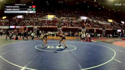 G - 110 lbs Quarterfinal - Evelyn Arciga, Lockwood Girls vs Robin Leidholt, Custer Co. (Miles City) Girls