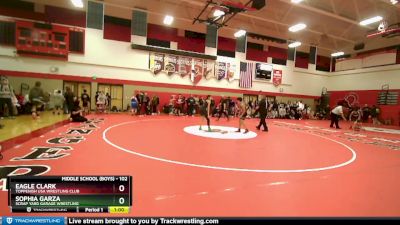 102 lbs Round 1 - Eagle Clark, Toppenish USA Wrestling Club vs Sophia Garza, Scrap Yard Garage Wrestling