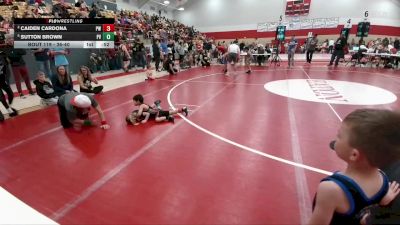 36-40 lbs Round 4 - Caiden Cardona, PVBC WARRIORS vs Sutton Brown, Platte Valley