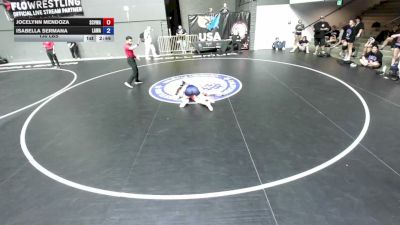130 lbs Jocelynn Mendoza, SCVWA - Santa Clara Valley Wrestling Association vs Isabella Sermana, LAWA - Los Angles Wrestling Association