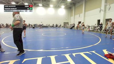 100 lbs Rr Rnd 3 - Liam Gleason, Triumph Blue - EL vs Raeion Shirley, Ohio Gold - EL