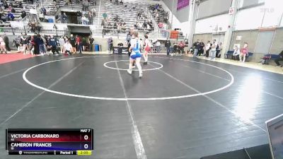 57 lbs Champ. Round 2 - Victoria Carbonaro, NJ vs Cameron Francis, ID