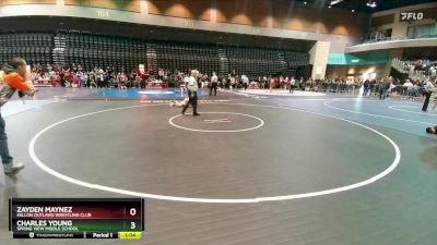 80-85 lbs Round 1 - Charles Young, Spring View Middle School vs Zayden Maynez, Fallon Outlaws Wrestling Club