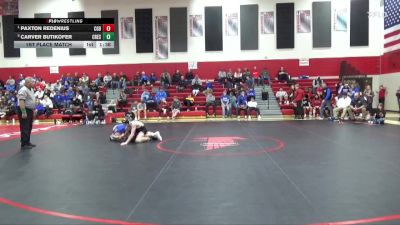 120 lbs 1st Place Match - Paxton Redenius, Clarion-Goldfield-Dows vs Carver Butikofer, Crestwood, Cresco