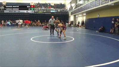 125 lbs Cons. Round 7 - Adrian Jimenez, Cerritos College vs Manuel Martir, Mt. San Antonio College